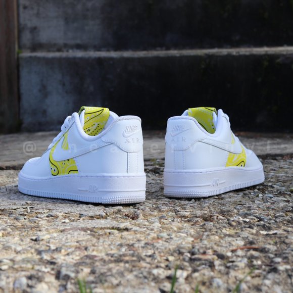 Nike Air Force One Lpw Yellow Lemon Bandana Custom NWT - Picture 4 of 8